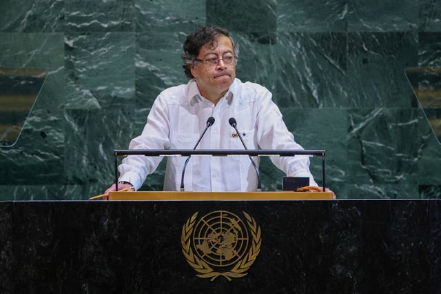 Gustavo Petro durante su intervención en la Asamblea General de la ONU