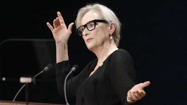La actriz Meryl Streep interviene en la gala de la 43ª edición de los 'Premios Princesa de Asturias 2023’ en España.