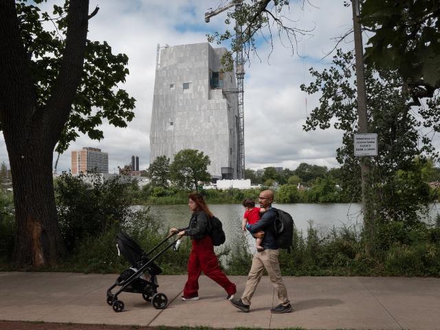 Construction continues at the Barack Obama Presidential Center on August 20, 2025 in Chicago, Illinois. The museum, library, and education center in Chicago's Woodlawn neighborhood is being constructed to commemorate the presidency of Barack Obama and is scheduled to open in 2026. (Scott Olson/Getty)