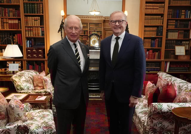King Charles III during an audience with Australian Prime Minister Anthony Albanese at Balmoral in Scotland. Picture date: Saturday September 27, 2025.    Andrew Milligan/Pool via REUTERS