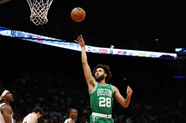 Basketball - NBA - Pre-Season Game - Boston Celtics v Denver Nuggets - Etihad Arena, Yas Island, Abu Dhabi, United Arab Emirates - October 6, 2024 Boston Celtics' Anton Watson in action REUTERS/Amr Alfiky/File Photo
