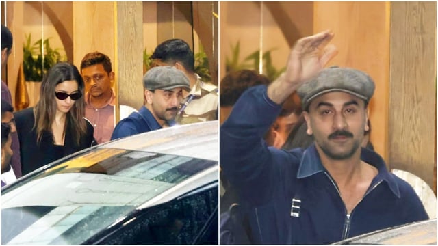 Ranbir Kapoor and Alia Bhatt at Mumbai airport. (Photo: Yogen Shah)