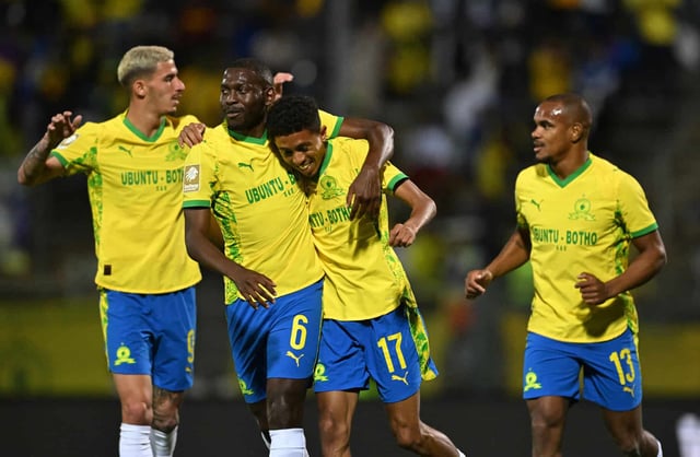 Tashreeq Matthews of Mamelodi Sundowns celebrates goal during the Betway Premiership 2025/26 match against Richards Bay FC at Lucas Moripe Stadium in Atteridgeville on 27 September 2025 © Sydney Mahlangu /BackpagePix