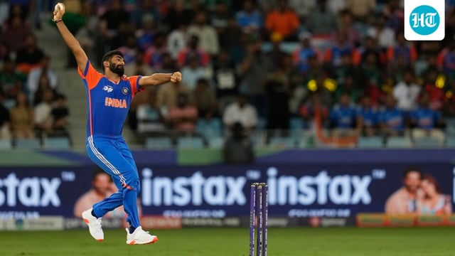 India's Jasprit Bumrah bowls a delivery during the 2025 Asia Cup.