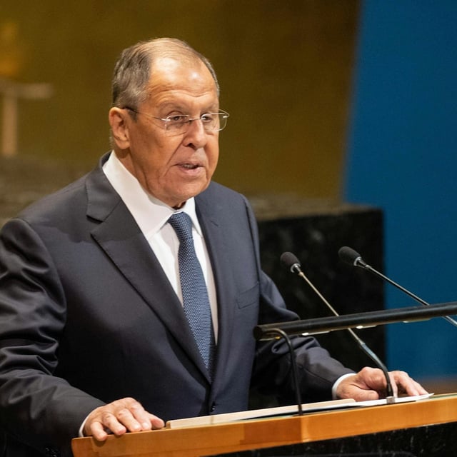 Der russische Außenminister Sergej Lawrow spricht vor der UN-Generalversammlung.