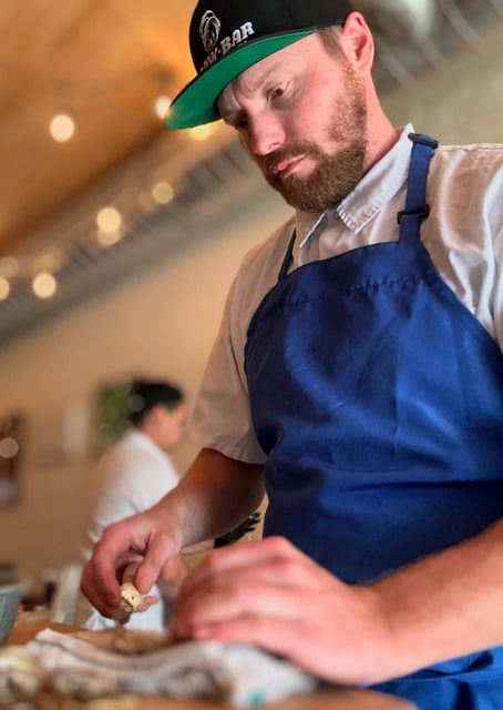  All his products are Canadian including the lobsters he’ll be serving up at Patent 5 Distillery at 108-Alexander when he gets back from Ireland.