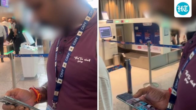 Snippets from a video shared by an influencer alleging that a ‘CRPF personnel’ captured her pictures. 