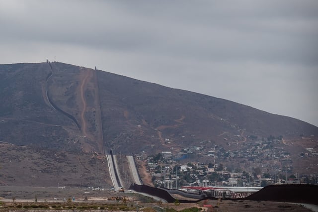 View of the border wall in Otay Mesa on Sept. 26, 2025. (Ariana Drehsler / For The San Diego Union-Tribune)