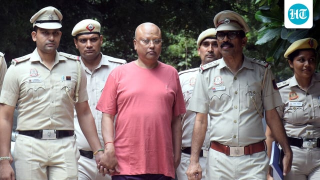 Self-styled 'godman' Swami Chaitanyananda Saraswati arrested by Delhi Police in connection with an alleged sexual harassment case, at Vasant Kunj in New Delhi, 