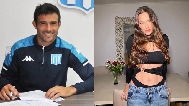 El exdelantero de Racing y la modelo confirmaron su romance.
