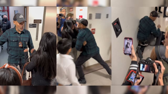 Agente del ICE es separado tras empujar a migrante dentro de tribunal en Manhattan