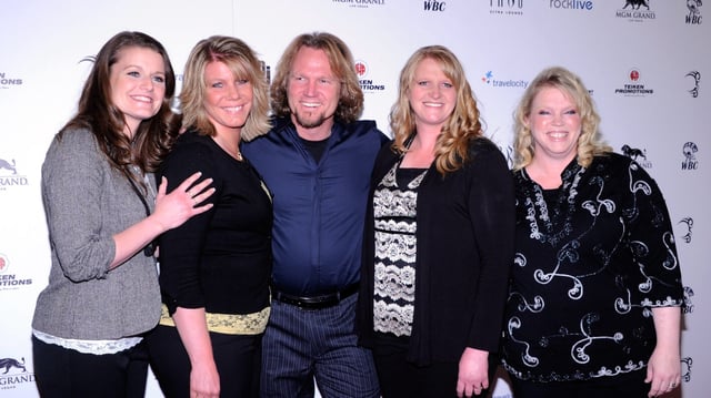 Robyn Brown, Meri Brown, Kody Brown, Christine Brown and Janelle Brown from 'Sister Wives' arrive at the grand opening of Mike Tyson's one-man show 'Mike Tyson: Undisputed Truth - Live on Stage'