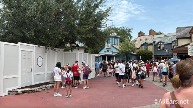 Wall extended from the Haunted Mansion queue