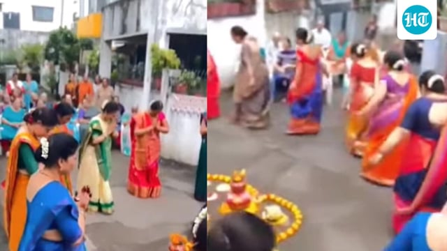 The women relied only on their voices and claps, bringing back traditional garba.