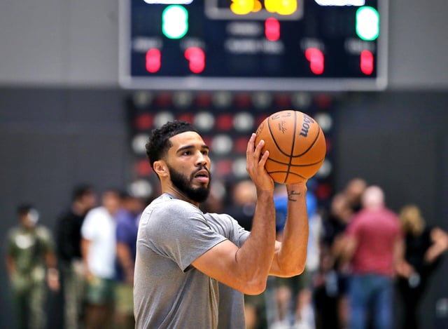 Jayson Tatum was back on the court this week as he works his way back from an Achilles tear.