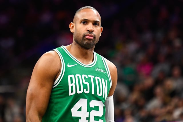 Al Horford #42 of the Boston Celtics in action during the second half of a game against the Utah Jazz at Delta Center on March 21, 2025 in Salt Lake City, Utah.