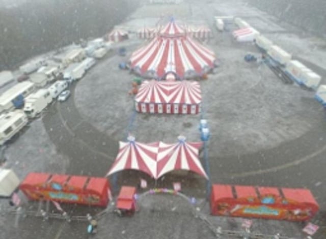 Imagen aérea del circo Paul Busch, donde trabajaba la artista