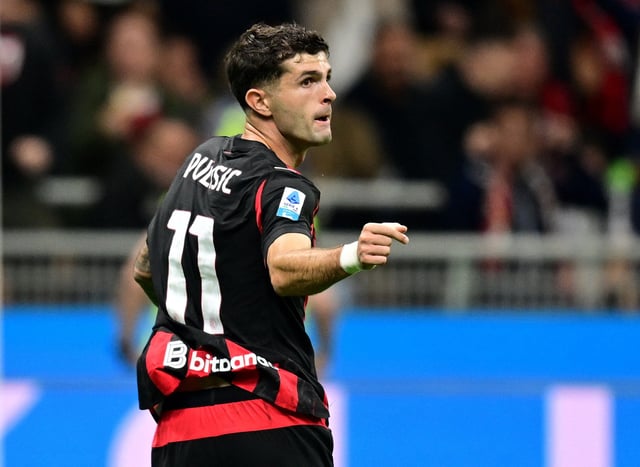 Soccer Football - Serie A - AC Milan v Napoli - San Siro, Milan, Italy - September 28, 2025 AC Milan's Christian Pulisic celebrates scoring their second goal REUTERS/Daniele Mascolo
