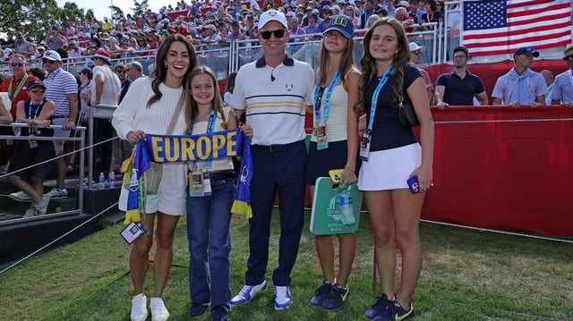 Gewinner: Europas Teamchef Luke Donald mit Familie