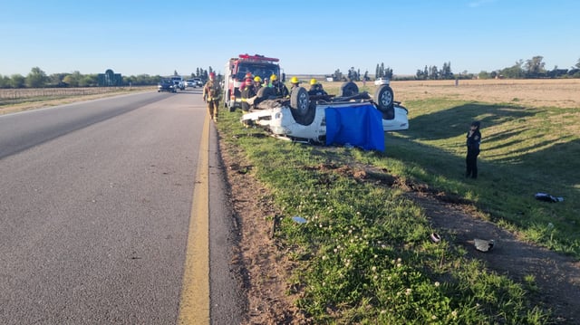 Córdoba: un hombre murió tras despistar y volcar su camioneta en la ruta nacional 36. (Policía)