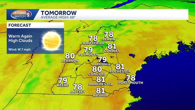 Meteorologist Jacqueline Thomas says Monday will bring warm, sunny weather with highs near 80.
