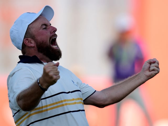 Shane Lowry le dio a Europa el medio punto que le faltaba para revalidar el título. Foto: AP