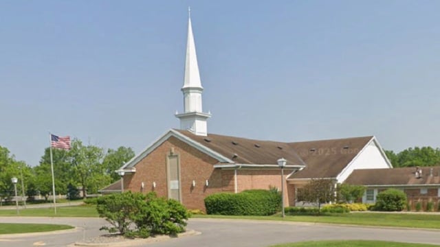La capilla mormona de la localidad de Grand Blanc atacada este domingo.