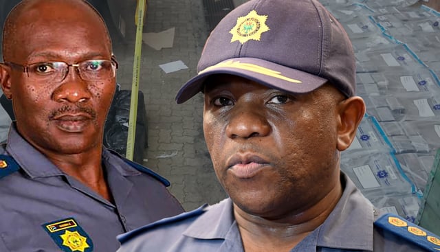Illustrative image, from left: Arrested SA Crime Intelligence boss Lieutenant General Dumisani Khumalo. (Photo: SAPS Facebook) | Police Commissioner of KwaZulu-Natal Lieutenant General Nhlanhla Mkhwanazi. (Photo: Gallo Images / Beeld / Deaan Vivier)