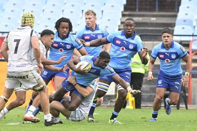 Bulls wing Cheswill Jooste is tackled by an Ospreys player during their URC match at at Loftus Versfeld over the past weekend. Picture: Sydney Seshibedi/Gallo Images