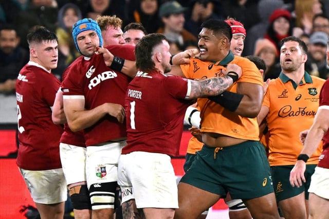 Imposing Australia lock Will Skelton (R) is back for their clash against New Zealand in Perth
