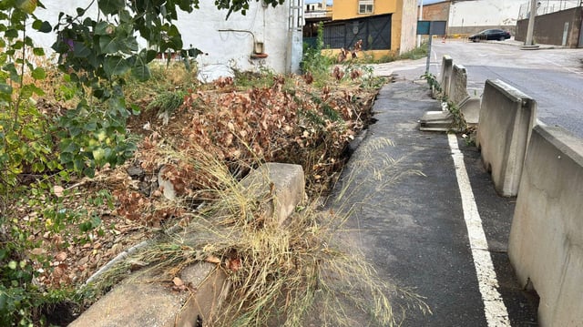 Zona afectada de Manises tras la tromba de agua de anoche