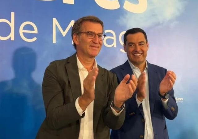Moreno y Feijóo, hace varias semanas en un encuentro en Málaga