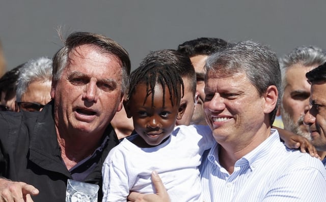 Bolsonaro recebe Tarcísio para almoço em Brasília. Na foto, um encontro entre os dois em 2024.