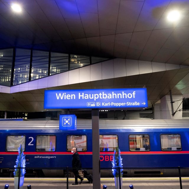 Un train de nuit à Vienne, en Autriche, le 13 décembre 2021.