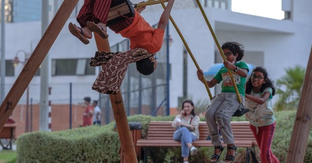 Abu Dhabi has created dozens of new parks and green spaces in an effort to improve community wellbeing. 
Victor Besa / The National