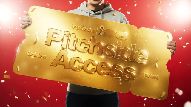 Verizon will give hundreds of its customers “Golden Tickets” to attend a 2026 FIFA World Cup game and get pitchside access during the game.
