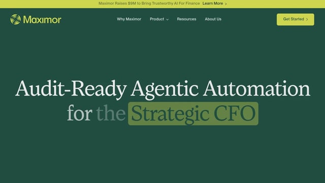 Screenshot for Maximor funding nets $9M for AI that automates finance drudgery