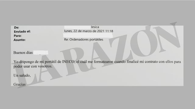 Correo de Jessica en Tragsatec