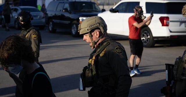 Border Patrol Chief Greg Bovino at immigrant processing center in Illinois | Getty Images