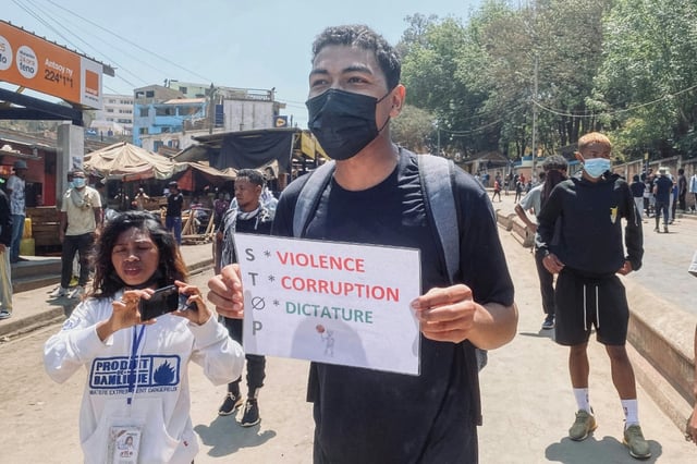 Protesters have called for the resignation of President Andry Rajoelina