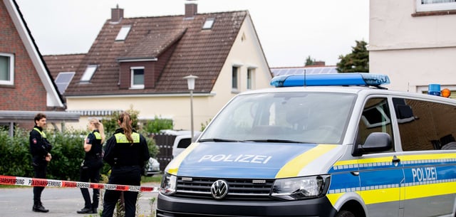 Die Polizei am Tatort in Oldenburg