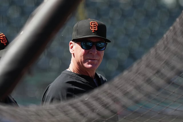 FILE: Manager Bob Melvin of the San Francisco Giants looks on during batting practice prior to the game against the Boston Red Sox at Oracle Park on Friday, June 20, 2025, in San Francisco.