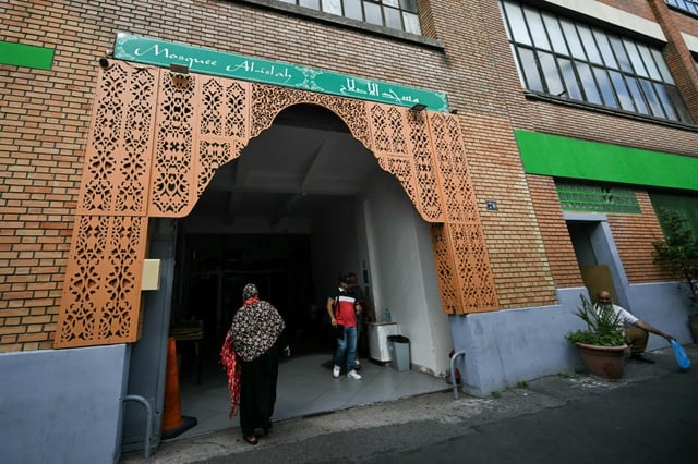 The group of 11 are suspected of having left pigs' heads outside mosques in France, including the Islah mosque in the Parisian suburbs