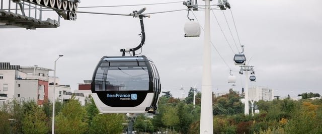 Le nouveau téléphérique en région parisienne.
