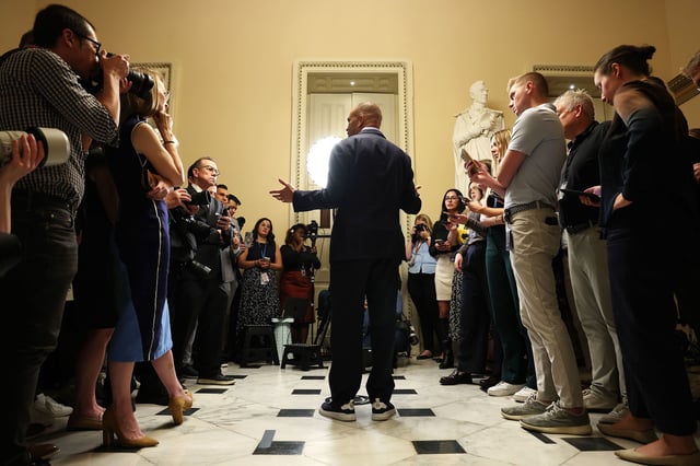 House Minority Leader Hakeem Jeffries speaks during a press conference on September 24.