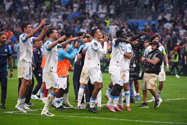 Les joueurs de l’OM lors de la victoire face au PSG.