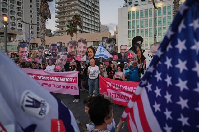 Outside of the US embassy in Tel Aviv, Israel