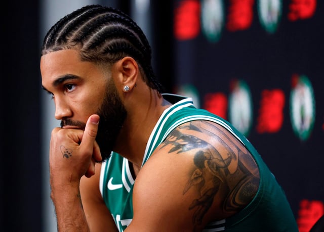 Jayson Tatum spoke to the media on Monday at Celtics Media Day.