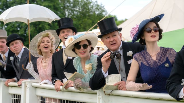 Laura Carmichael as Lady Edith, Harry Hadden-Paton as Bertie Hexham, Elizabeth McGovern as Cora Grantham, Hugh Bonneville as Robert Grantham and Michelle Dockery as Lady Mary in "Downton Abbey: The Grand Finale."