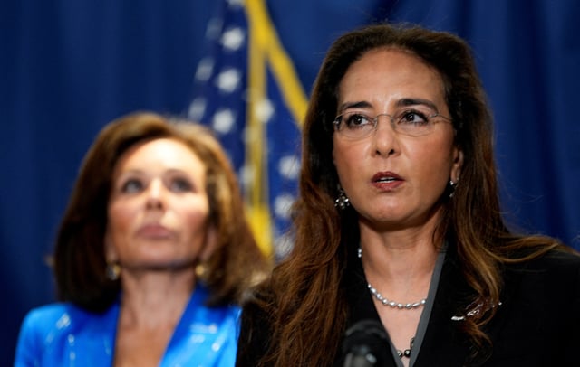 Assistant Attorney General for Civil Rights Harmeet Dhillon speaks at the Justice Department in Washington, D.C., U.S., August 7, 2025. REUTERS/Kent Nishimura/File Photo